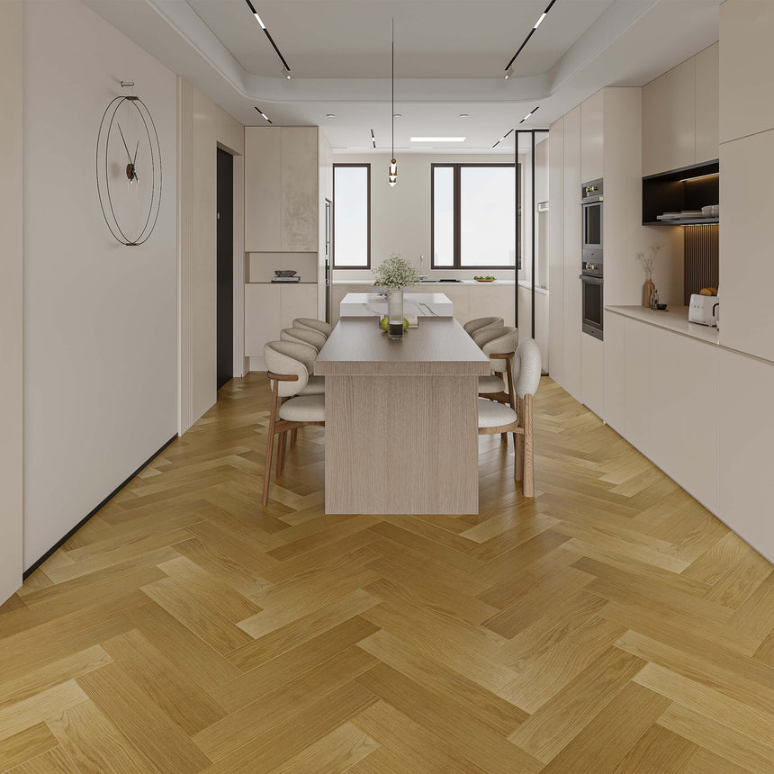 Aqua Wood Plus Herringbone 600x127mm Vienna Hybrid Flooring Bass Timber