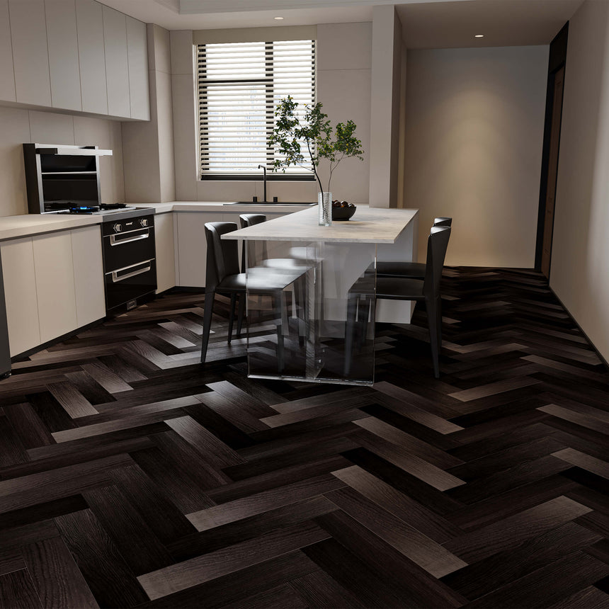 Aqua Wood Plus Herringbone 600x127mm Wall Street Hybrid Flooring Bass Timber