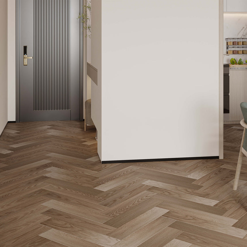 Aqua Wood Plus Herringbone 600x127mm Victoria Hybrid Flooring Bass Timber