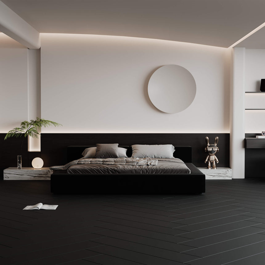 Aqua Wood Plus Herringbone 600x127mm Black Sea Hybrid Flooring Bass Timber