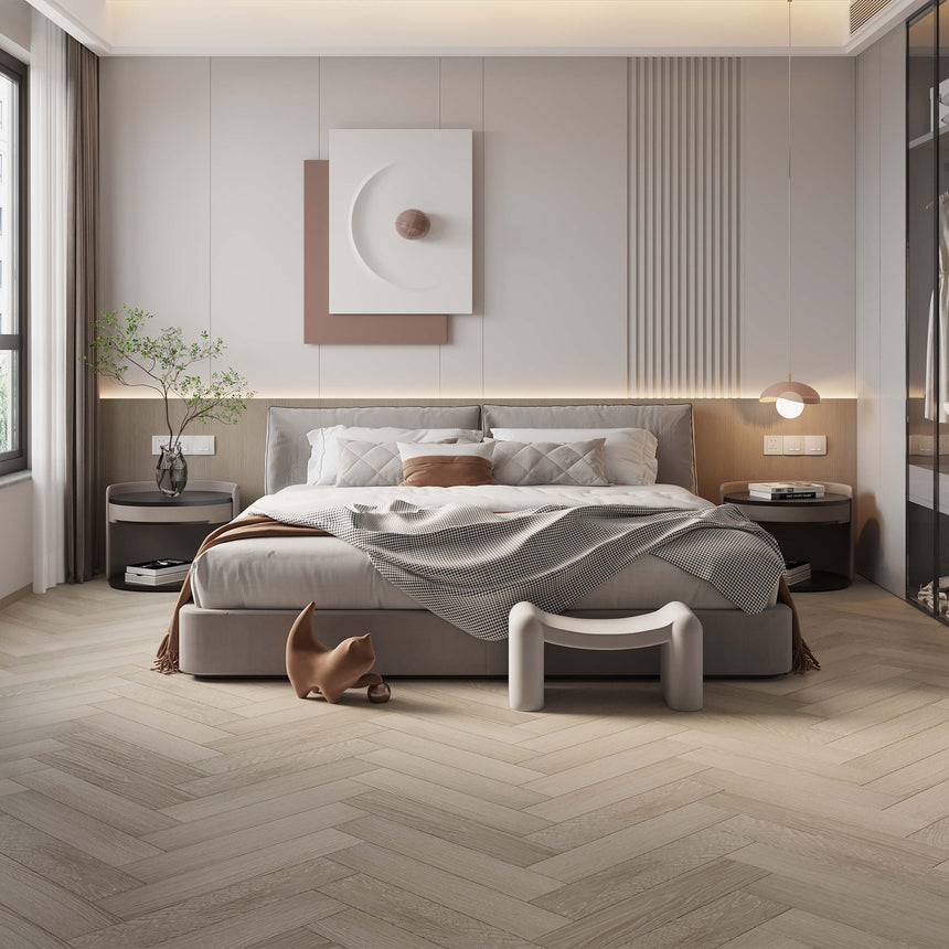 Aqua Wood Plus Herringbone 600x127mm Hawaii Hybrid Flooring Bass Timber