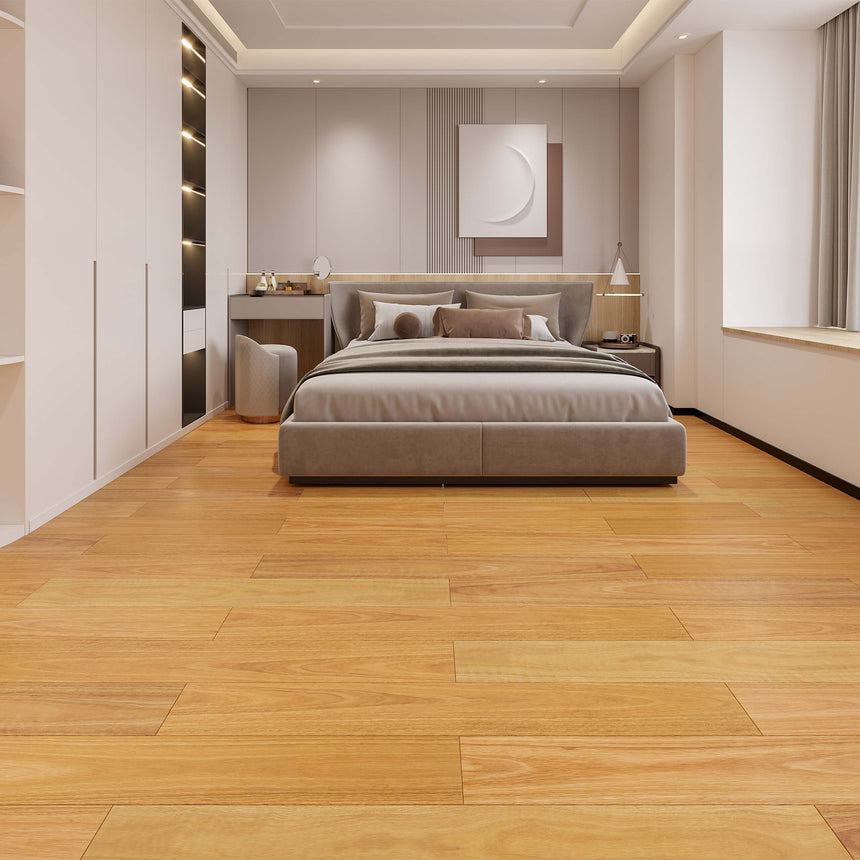 Aqua Wood Plus Plank 1830x196mm Spotted Gum Hybrid Flooring Bass Timber