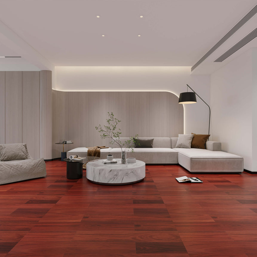 Aqua Wood Plus Plank 1830x196mm Jarrah Hybrid Flooring Bass Timber