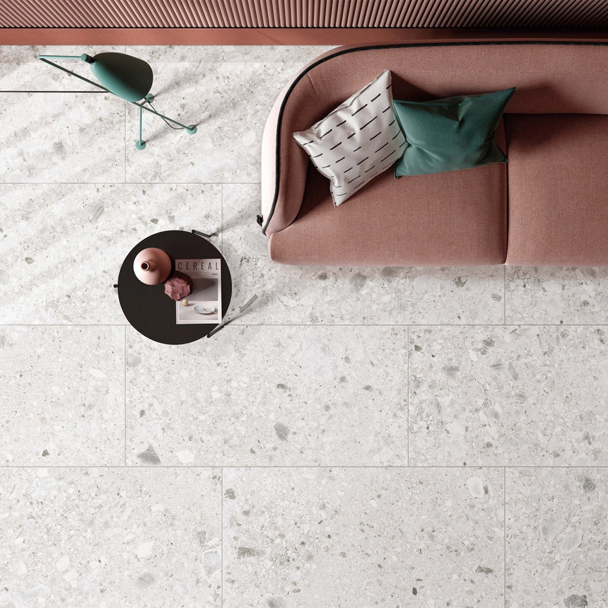 Ceppo Stone 1200x600 Surface Tec Light Grey Terrazzo Look Tiles Tilemall
