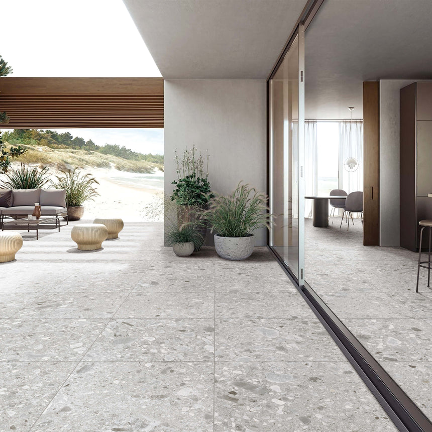 Ceppo Stone 1200x600 Surface Tec Grey Terrazzo Look Tiles Tilemall