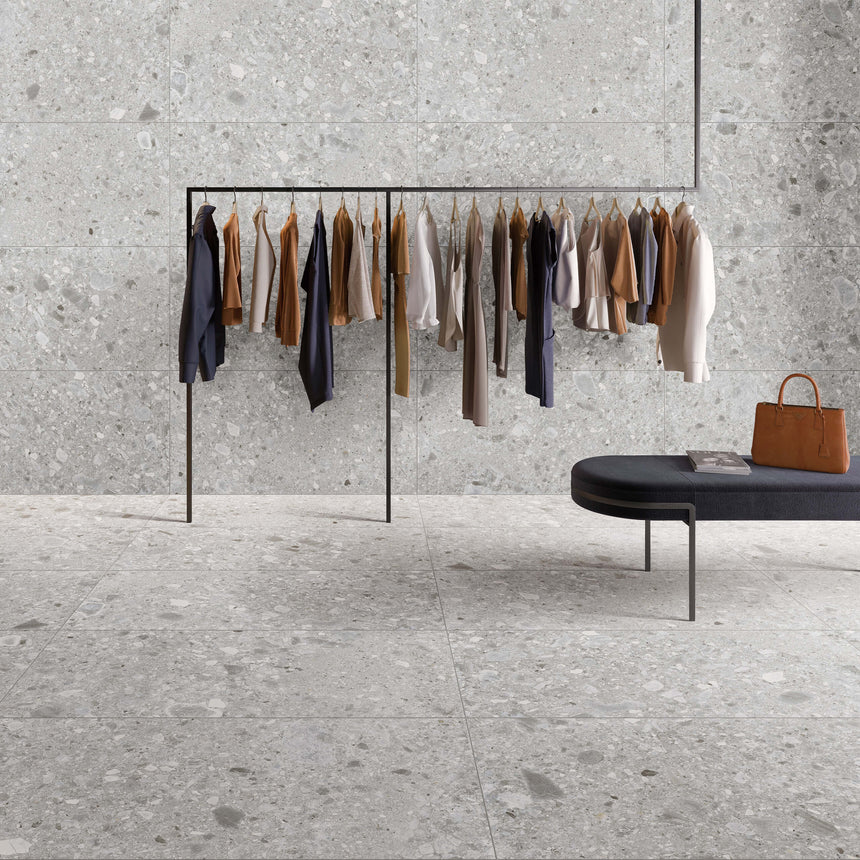 Ceppo Stone 1200x600 Surface Tec Grey Terrazzo Look Tiles Tilemall