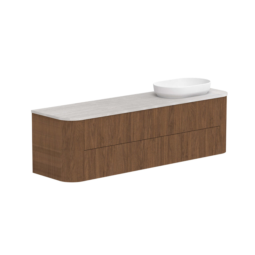 ADP Thirroul All Drawer Twin Wall Hung Vanity Cherry Pie Premium Solid Surface Vanity ADP 1800mm Right