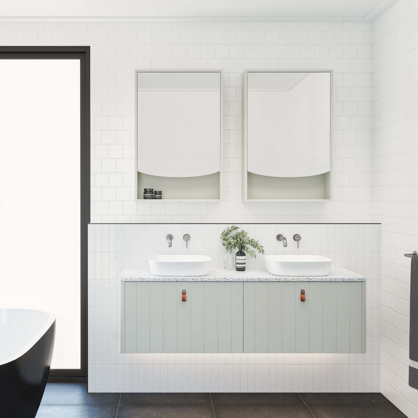 Saba Wall Hung Vanity SilkSurface Top Vanity Timberline