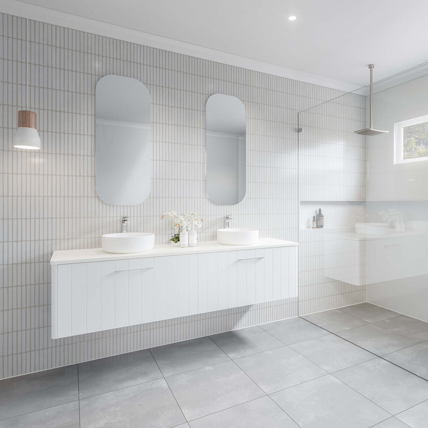 Saba Wall Hung Vanity SilkSurface Top Vanity Timberline