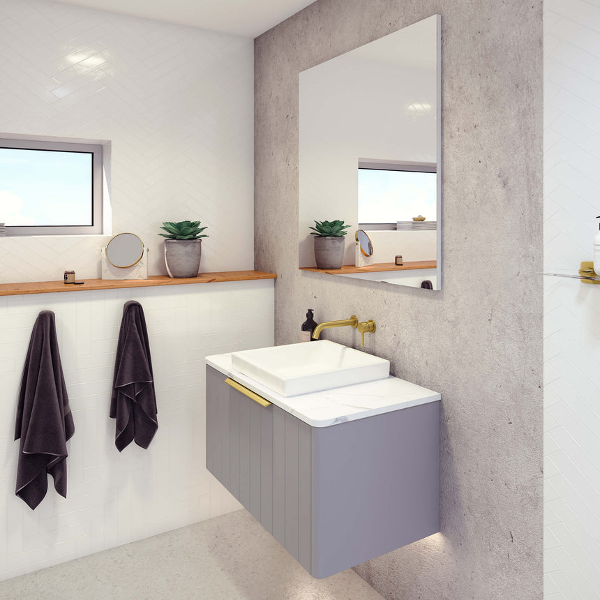 Saba Wall Hung Vanity SilkSurface Top Vanity Timberline