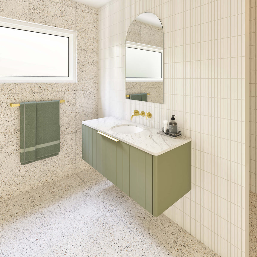 Saba Wall Hung Vanity SilkSurface Top Vanity Timberline