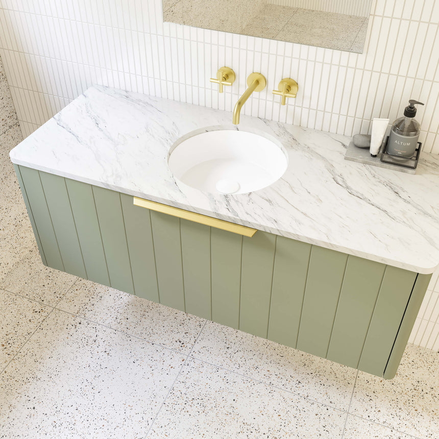 Saba Wall Hung Vanity SilkSurface Top Vanity Timberline