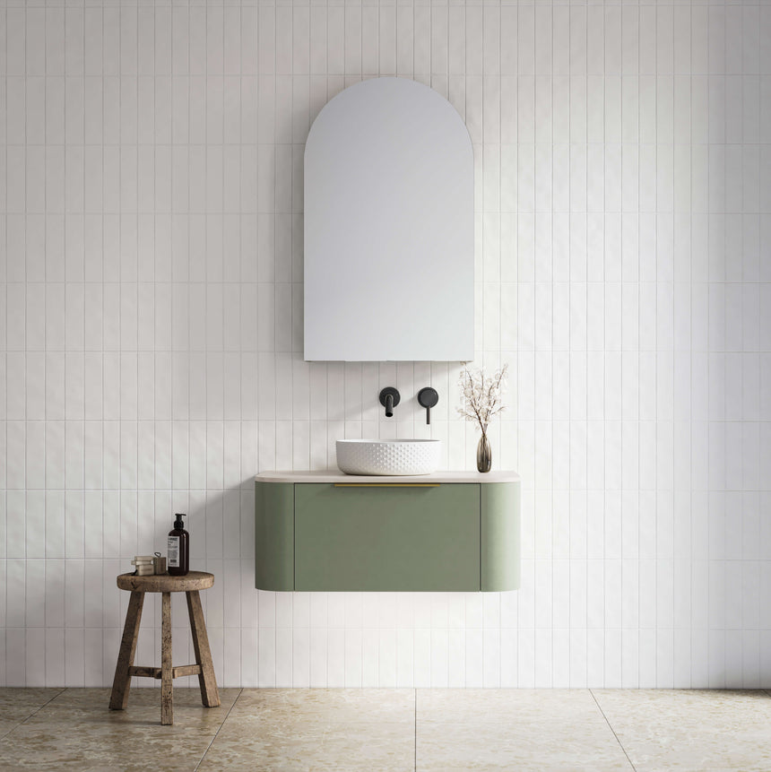 Santos Wall Hung Vanity SilkSurface Top Vanity Timberline