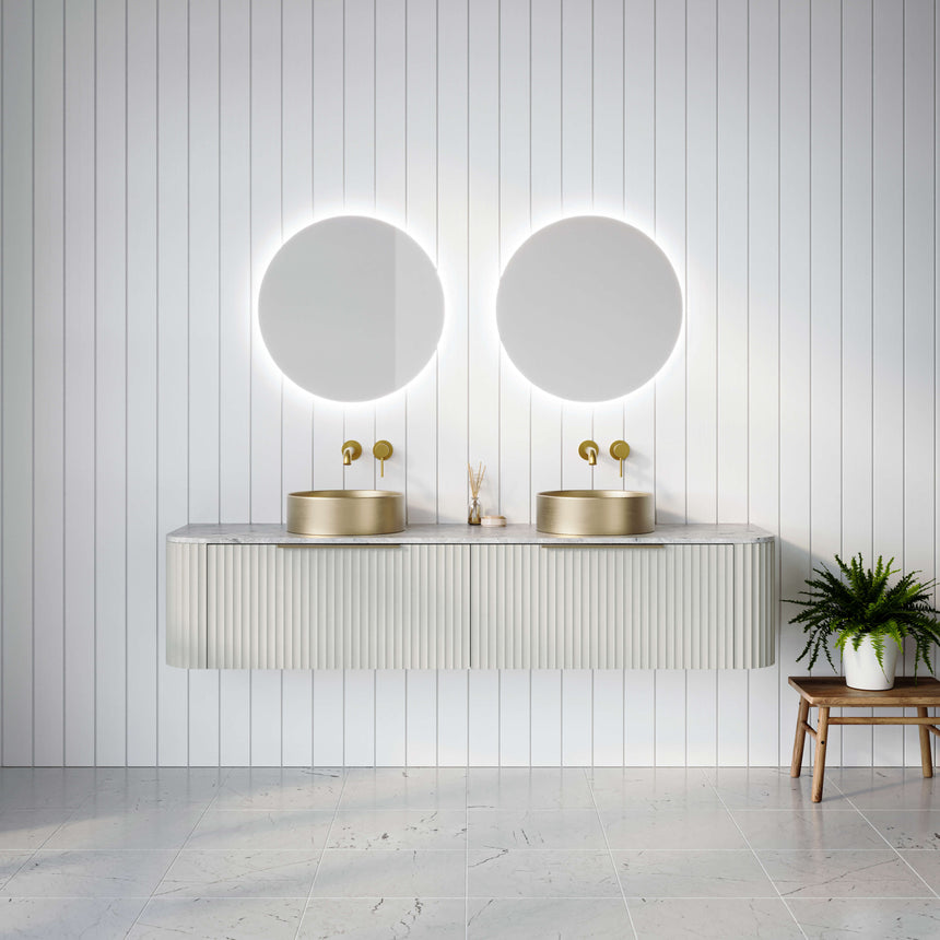 Santos Wall Hung Vanity SilkSurface Top Vanity Timberline