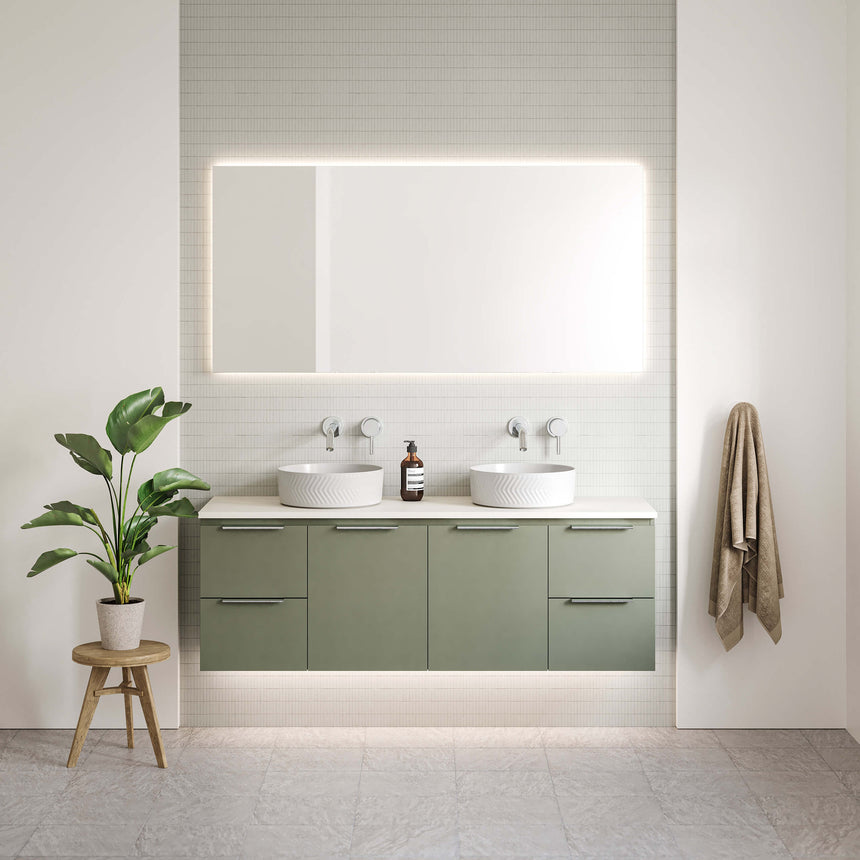 Nevada Wall Hung Vanity SilkSurface Top Vanity Timberline