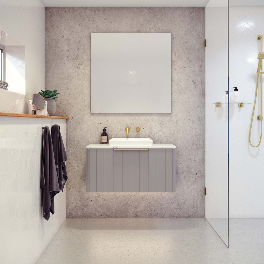 Saba Wall Hung Vanity SilkSurface Top Vanity Timberline