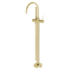 Phoenix Vivid Slimline Floor Mounted Bath Mixer with Hand Shower Brushed Gold