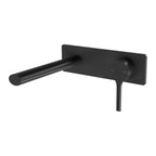 Phoenix Vivid Slimline Oval SwitchMix Wall Basin / Bath Mixer Set 175mm Matte Black (Complete Kit) - Lead Free