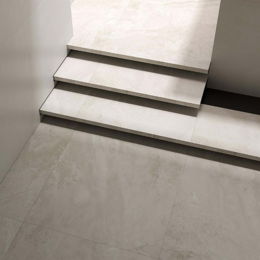 X12 1200x1200 Satin Grey Travertine Marble Look Tiles Tilemall