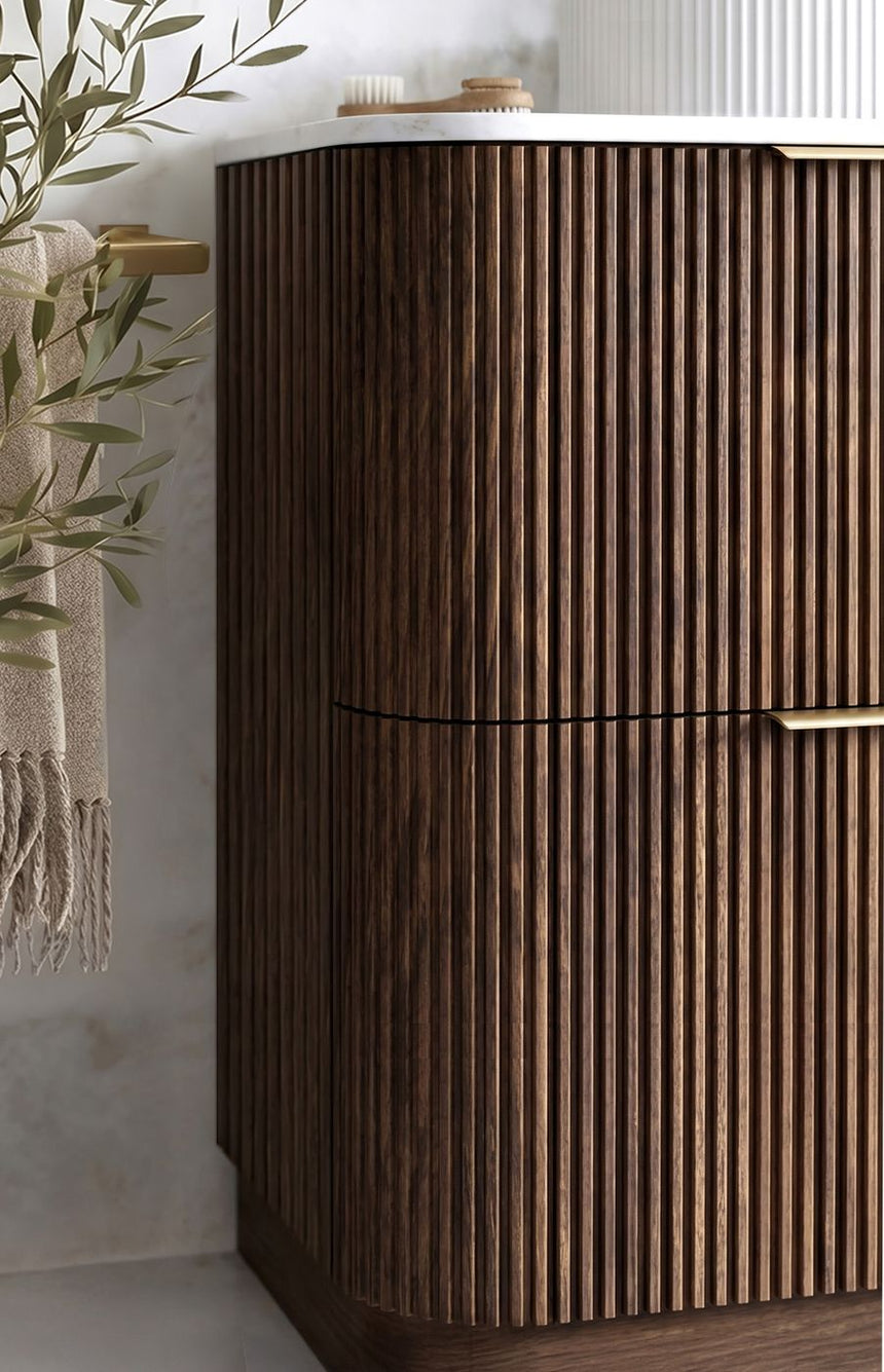 Otti Havana Fluted 1500mm Sable Walnut Floorstanding Curve Vanity — view 5