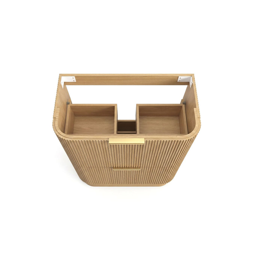 Otti Havana Fluted 900mm Woodland Oak Floorstanding Curve Vanity — view 7