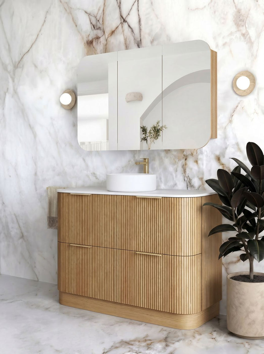 Otti Havana Fluted 1200mm Woodland Oak Floorstanding Curve Vanity — view 5