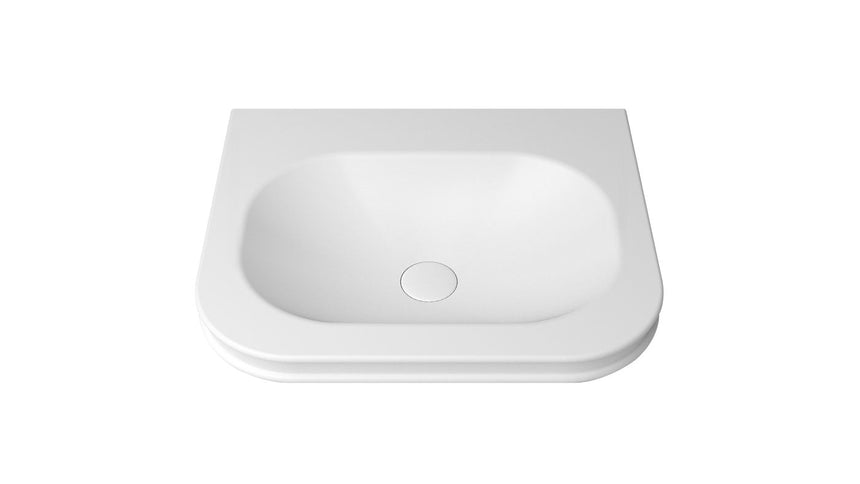Otti Havana English Edge 600x500x50 Matte White with Soft Square Basin Top