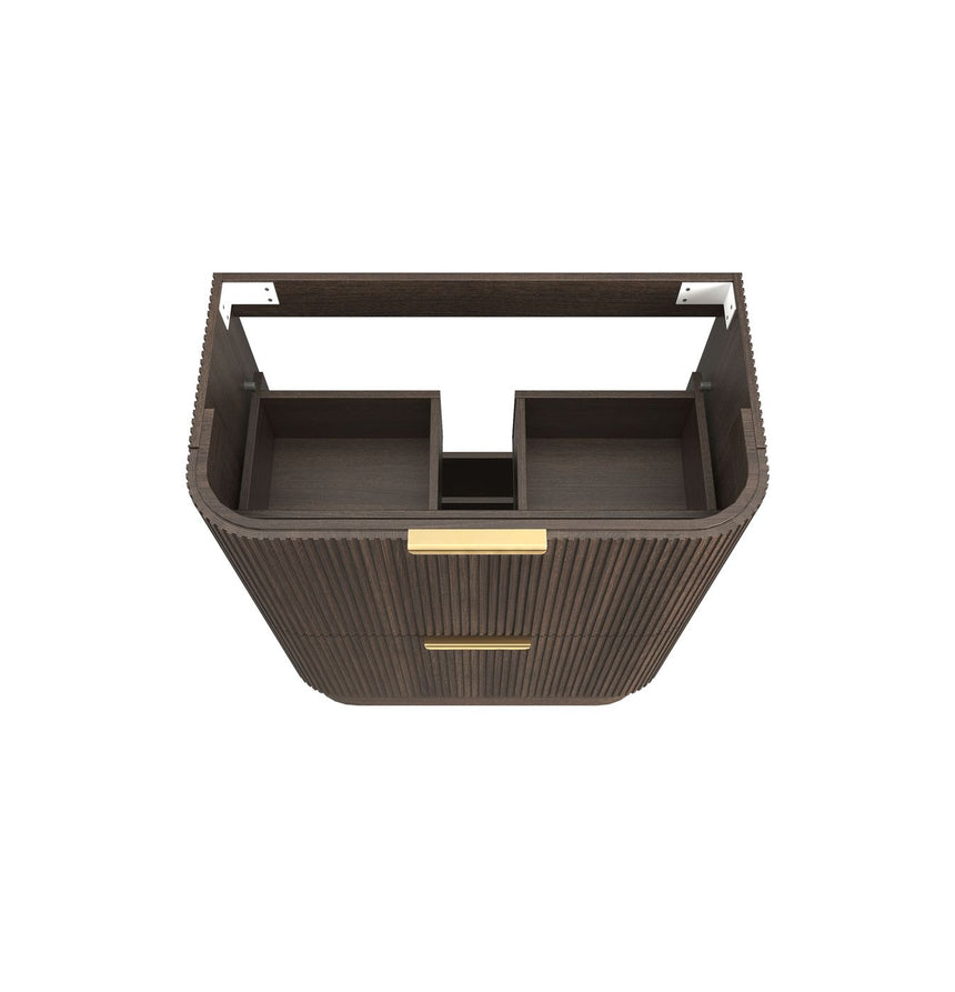 Otti Havana Fluted 900mm Sable Walnut Floorstanding Curve Vanity — view 6
