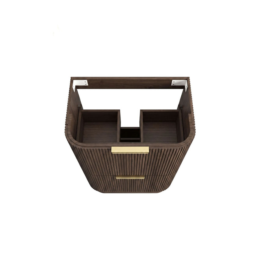Otti Havana Fluted 750mm Sable Walnut Floorstanding Curve Vanity — view 6
