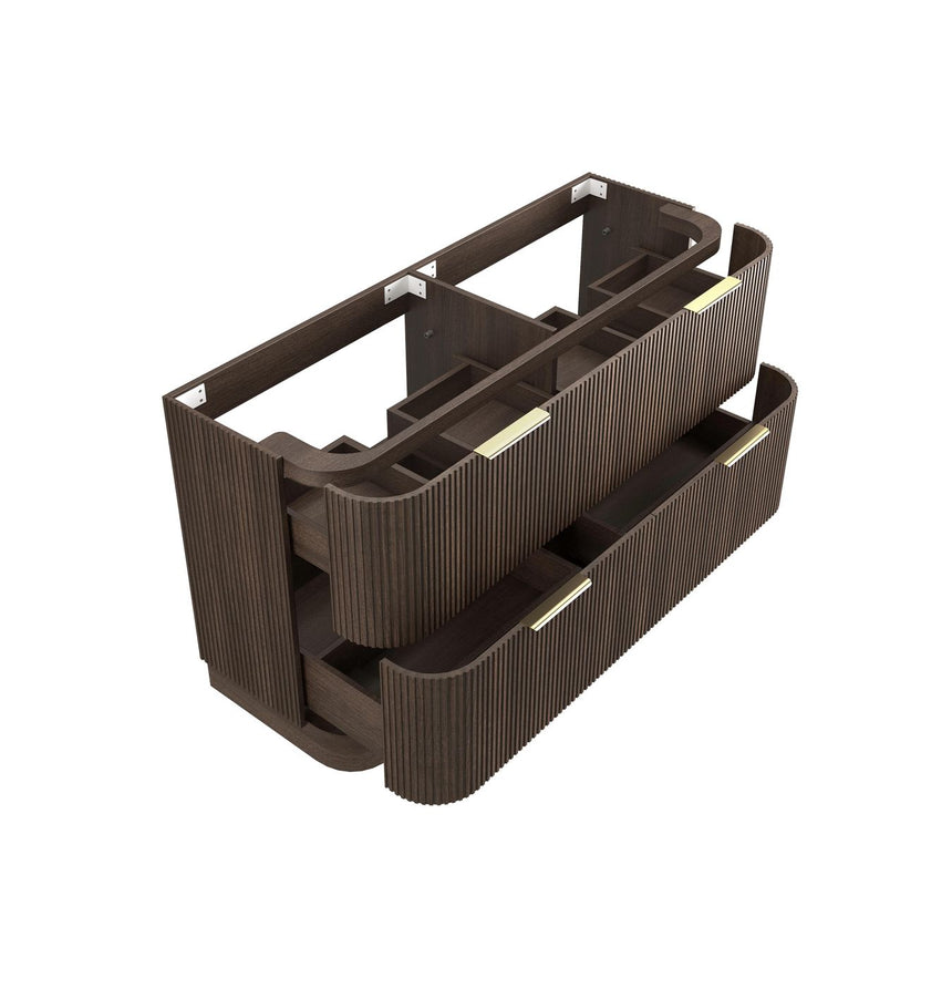 Otti Havana Fluted 1500mm Sable Walnut Floorstanding Curve Vanity — view 8