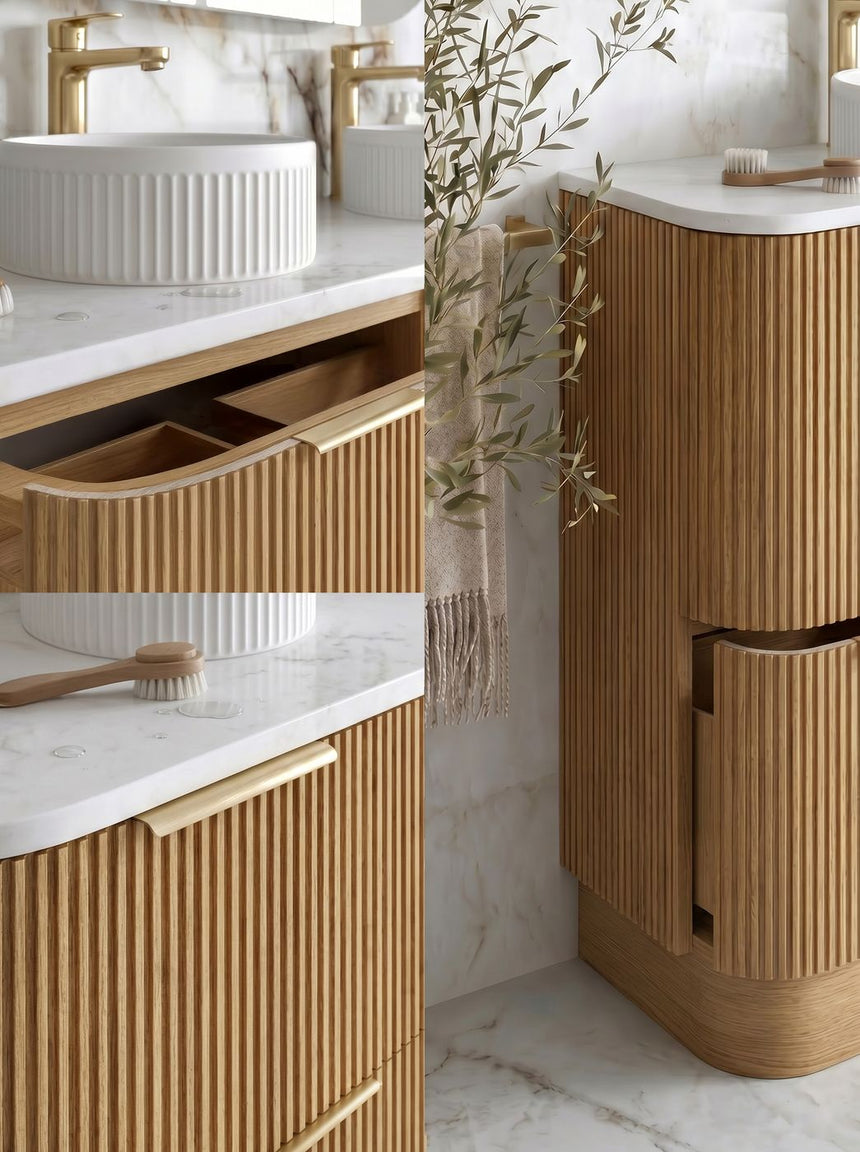 Otti Havana Fluted 1500mm Woodland Oak Floorstanding Curve Vanity — view 4