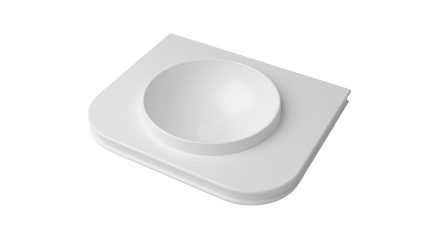 Otti Havana English Edge 600x500x50 Matte White with Round Basin Top — view 2