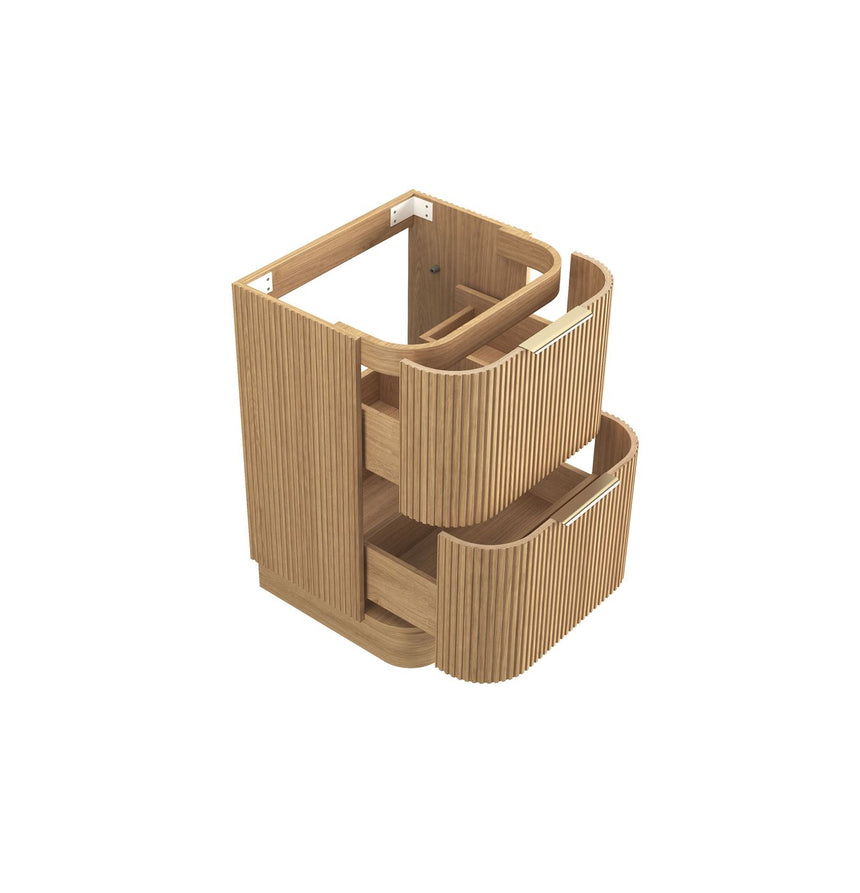 Otti Havana Fluted 600mm Woodland Oak Floorstanding Curve Vanity — view 6