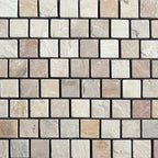 Majra Sandstone Mesh-backed Cobblestone Sheet 90x90x20mm (Brick Bond)