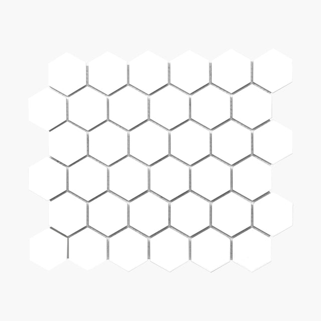 Porcelain Mosaic Hexagon 51x59 Matt White Porcelain Mosaic Tilemall