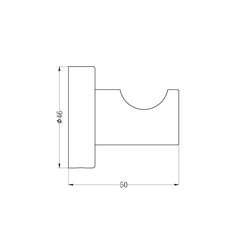 Nero Mecca Robe Hook Brushed Nickel Bathroom Accessories Nero