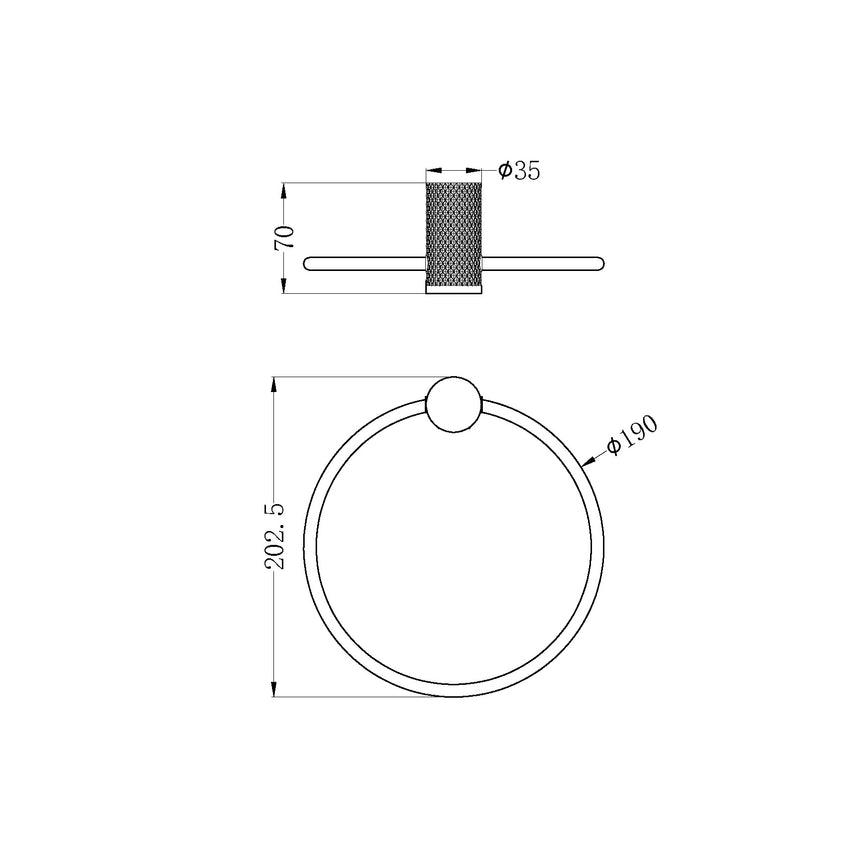 Nero Opal Towel Ring Graphite Bathroom Accessories Nero