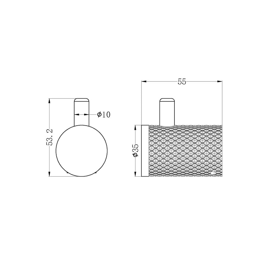 Nero Opal Robe Hook Graphite Bathroom Accessories Nero