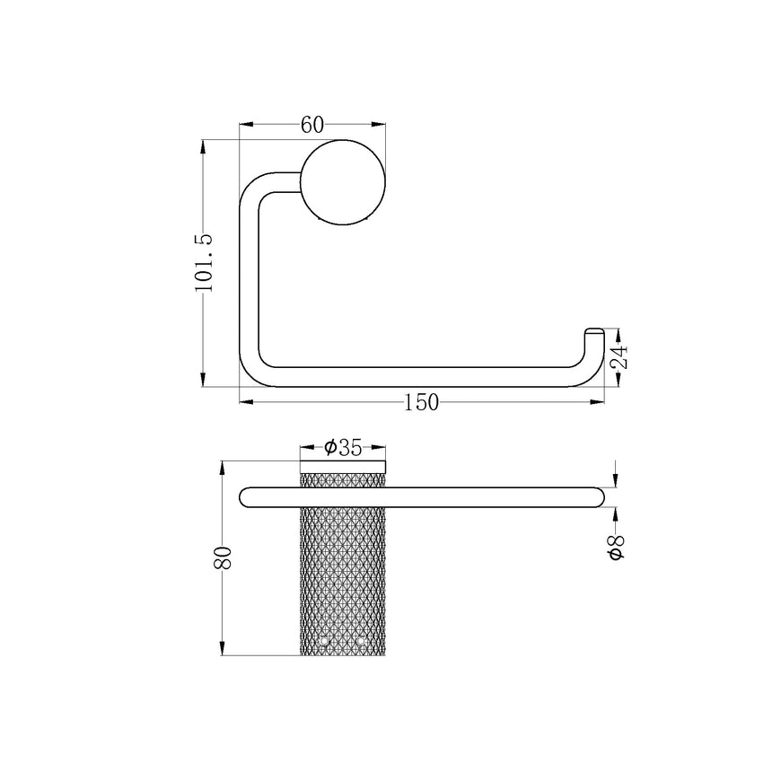 Nero Opal Toilet Roll Holder Graphite Bathroom Accessories Nero