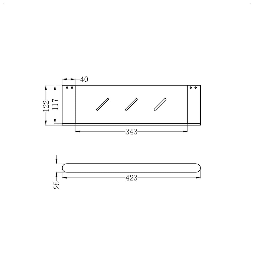 Nero Bianca Shower Shelf Brushed Nickel Bathroom Accessories Nero
