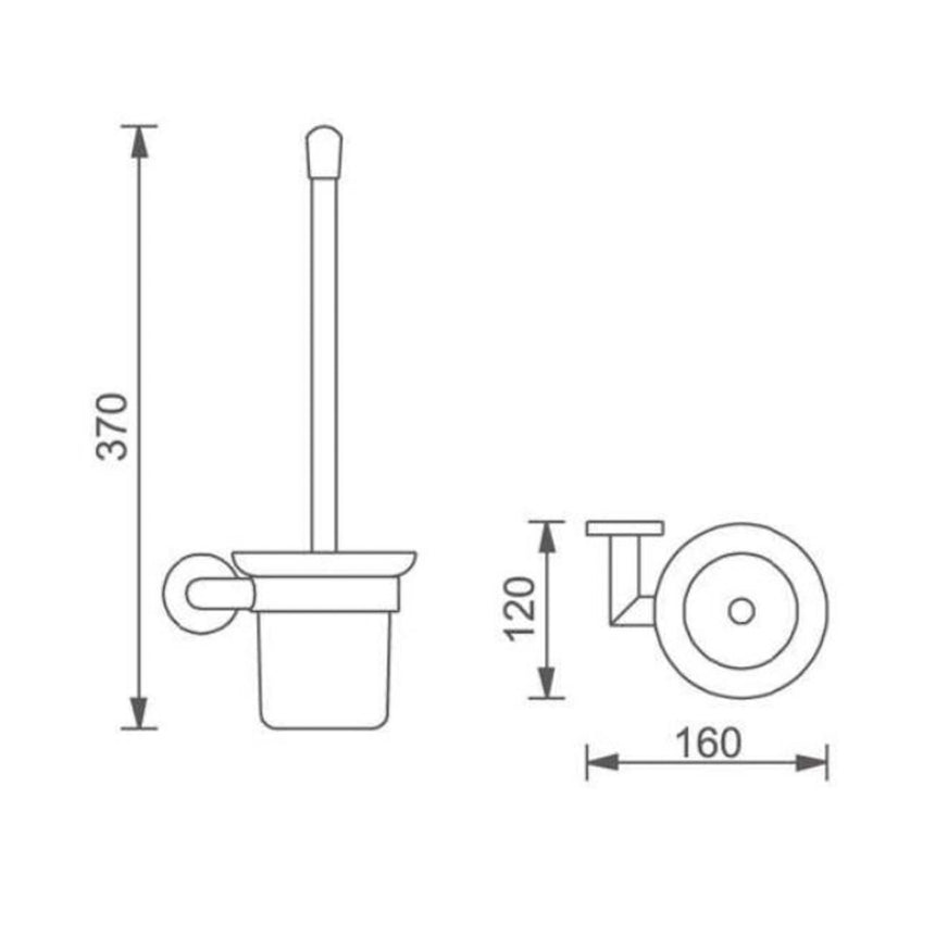 Nero Dolce Toilet Brush Holder Chrome Bathroom Accessories Nero