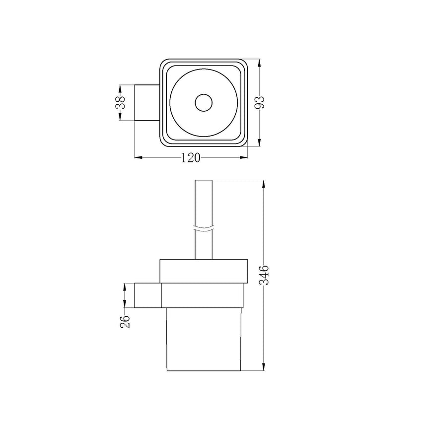 Nero Celia Toilet Brush Holder Chrome Bathroom Accessories Nero