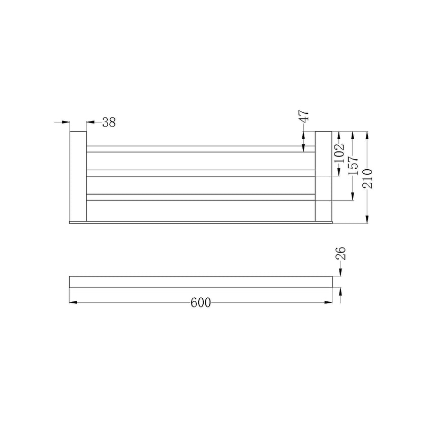 Nero Celia Towel Rack Chrome Bathroom Accessories Nero
