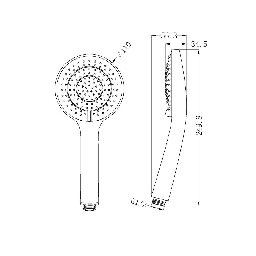 Nero Opal Air Hand Shower Matte Black Shower Nero