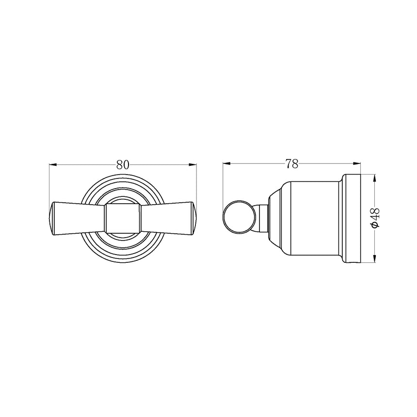 Nero York Robe Hook Chrome Bathroom Accessories Nero