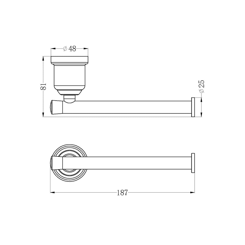 Nero York Toilet Roll Holder Chrome Bathroom Accessories Nero