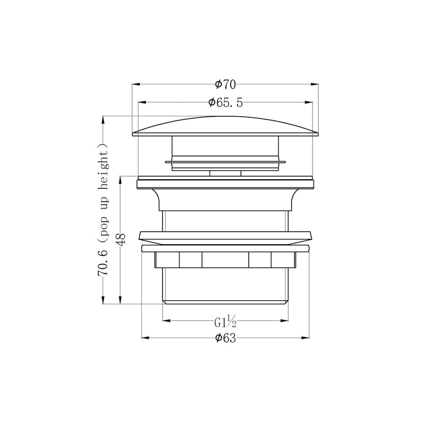 Nero 40mm Bath Pop-Up Plug With Removable Waste No Overflow Matte White Other Accessories Nero