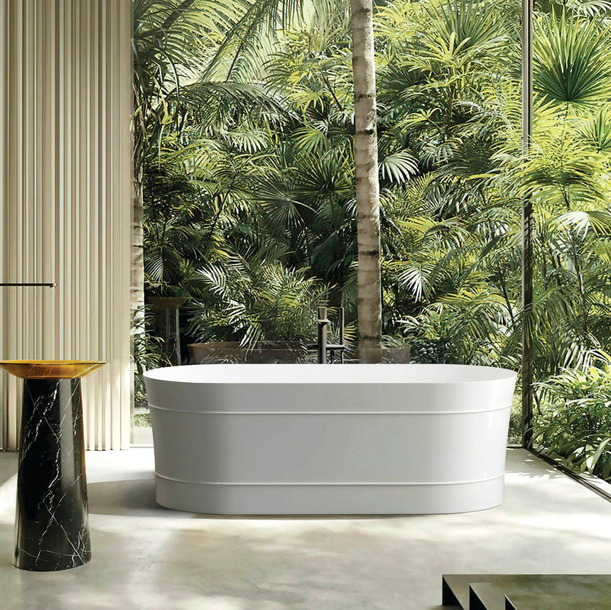 Bondi Freestanding Bath 1700mm Matt White Bath Otti Australia