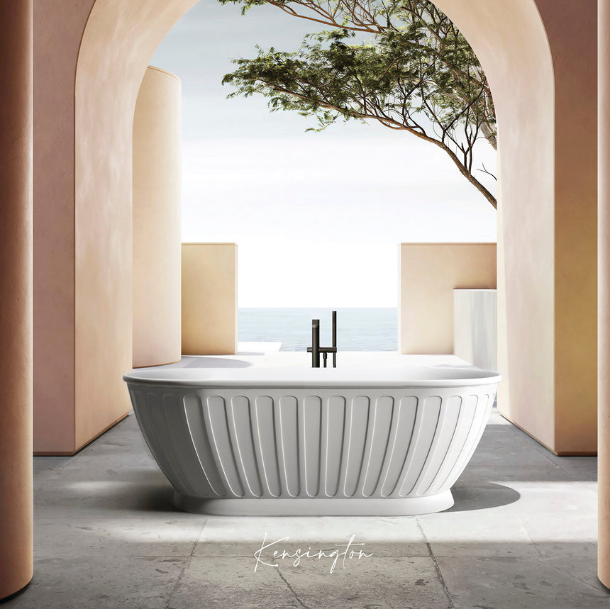Kensington Freestanding Bath 1500mm Matt White Bath Otti Australia