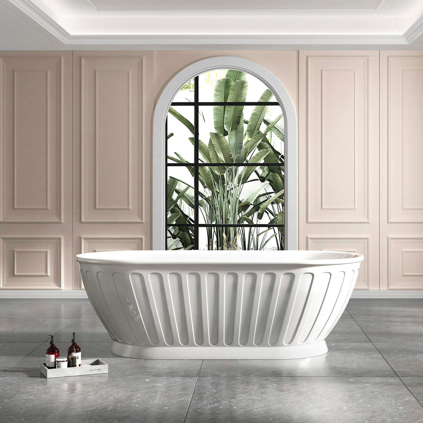 Kensington Freestanding Bath 1700mm Matt White Bath Otti Australia